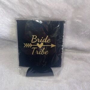 New Black and Gold Bride Tribe Can Cooler